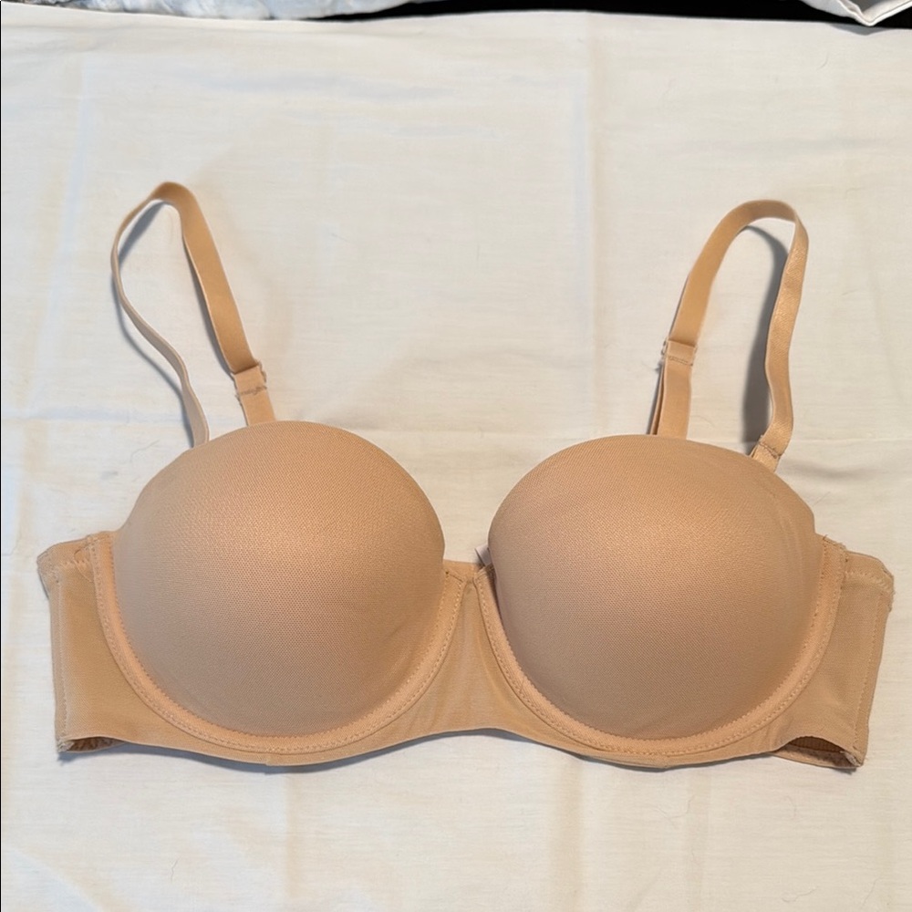 Auden Tan Strapless Bra with Molded Cups & Removable Straps